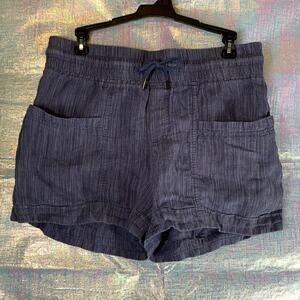 Athleta Cabo Linen Textured 4" Shorts Womens 4 Vacation Flowy Beachy Tropical